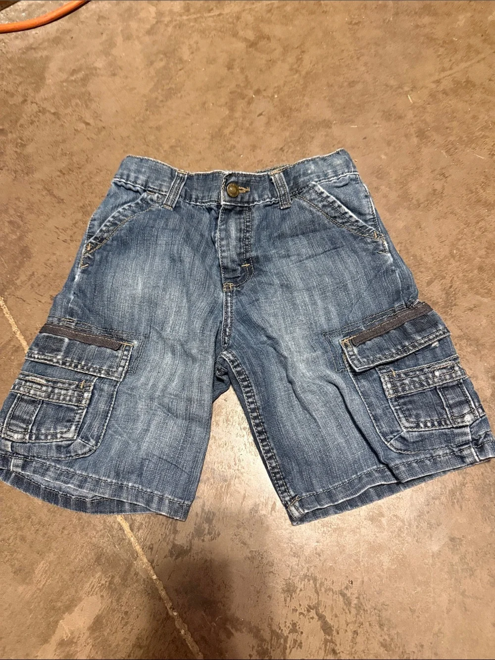 Kids Blue Denim Cargo Shorts with Utility Pockets